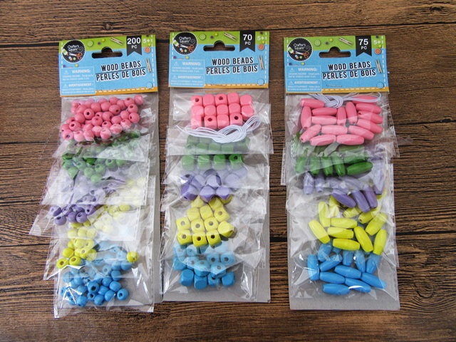 3Sheets x 5Pkt Wooden Beads with Cord DIY Jewellery Crafts 3Sheets x 5Pkt Wooden Beads with Cord DIY Jewellery Crafts